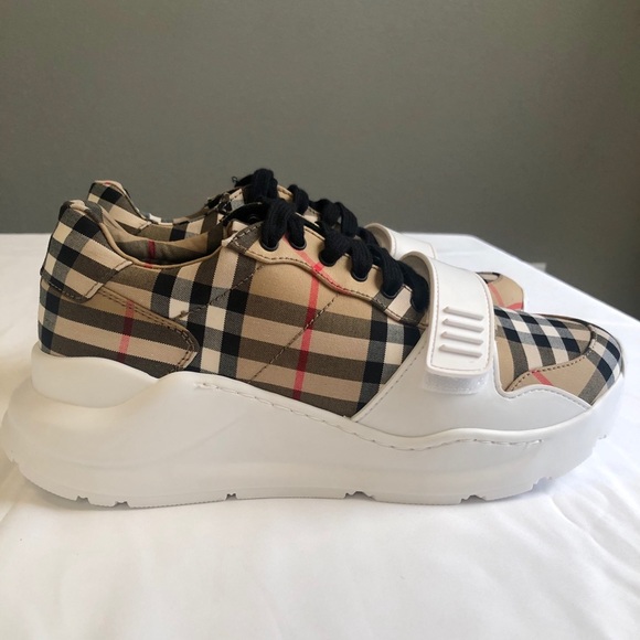 vintage check cotton sneakers burberry